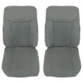 Front Driver And Passenger Side Bottom Top Lean Back Gray Artificial Leather Seat Cover Replacement For F250 F350 F450 F550 