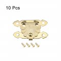 Uxcell Wood Case Box Rectangle Hasp 38x23mm Zinc Alloy Antique Latches Yellow 10 Pcs