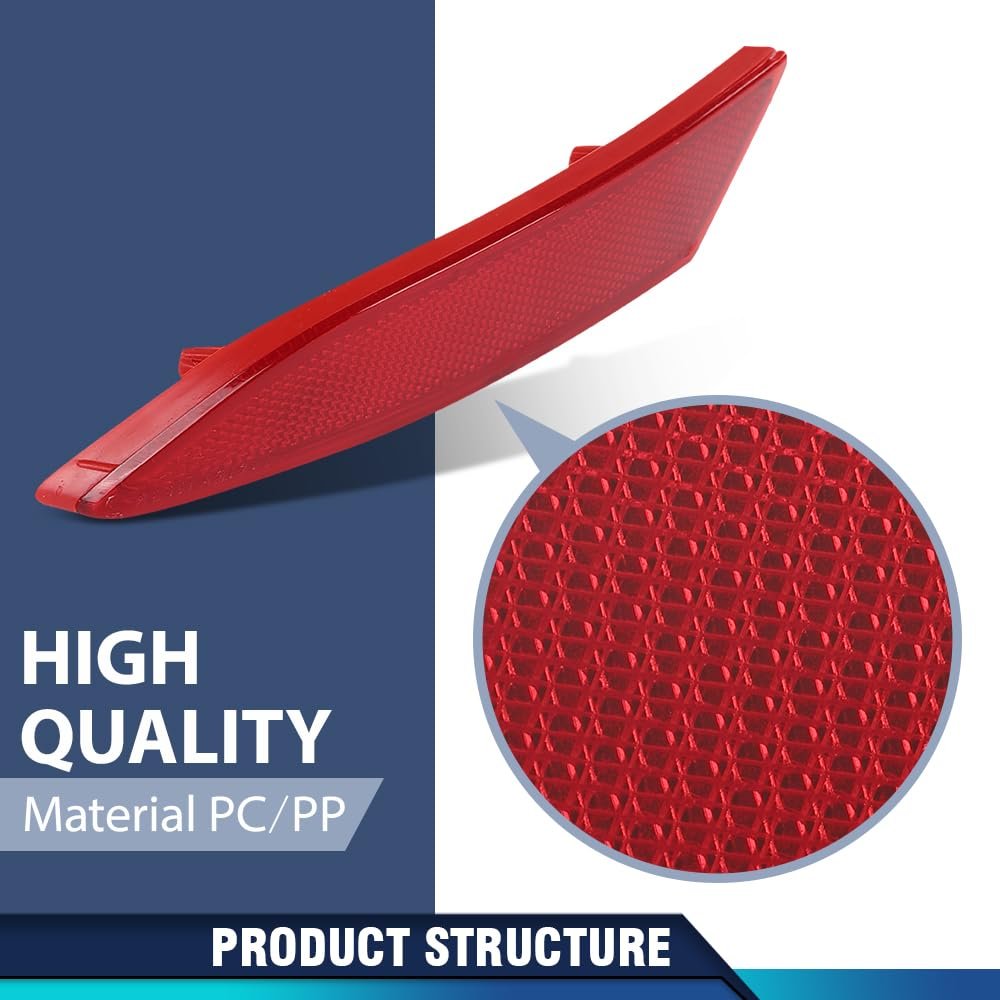 Rear Bumper Reflector Left Driver Side For Ford Focus S Se Titanium 2012 2018 And Sel 2017 Fo1184101 Bm5z13a565b Red