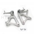 Httmt Mt390-033- Front Rider Foot Rest Pegs Brackets Compatible With 2009-2011 Yamaha R1 Silver