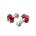 Uxcell 4pcs Rose Red 6mm Thread Diameter Motorcycle License Plate Frame Screws Bolts Caps