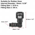 X Autohaux 2pcs Fuel Line Quick Connect 90 Degree Push-on Single Barb Hose Adapter Connector For 5 16 To 3 8 Nylon Tubing