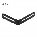 Uxcell Adjustable Corner Code 4pcs 100x120mm Stainless Steel 90-degree L-shape Brace For Fixed Furniture Shelf Bed Table