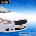 Egrille Fits 2009-2014 Nissan Maxima Upper Black Stainless Billet Grille Insert 