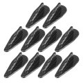 10pcs Universal Car Abs Roof Shark Fin Style Spoiler Wing Diffuser Replacement Black Carbon Fiber Pattern 