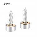 Uxcell Mirror Screws Decorative Caps Cover Nails Polished Stainless Steel 10mm 2pcs