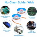 6 Pieces Solder Wicks No-clean Braided Desoldering 1 5 Meter Length Blue 0 Inch