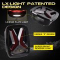 Lx-light Dot Smoke X Shape Led Tail Lights Brake Turn Signal Rear License Plate With Emc Compatible Jeep Wrangler Cj Yj Tj
