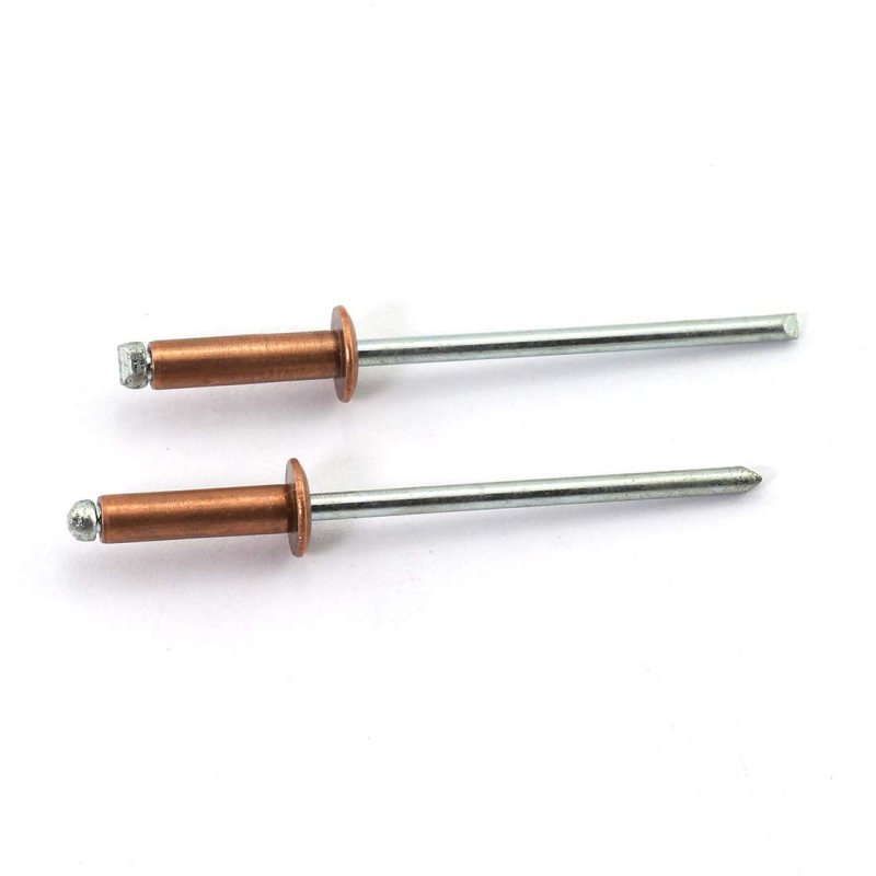 25pcs Red Copper Blind Rivets 1 8 In X 2 3 2x12mm Open End Dome Head Pop Grip Range 5 16 To Core Pulling Fastener Nails