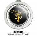 Game Of Thrones Greyjoy Sigil Spinning Keychain Round Chrome Plated Metal With Resin Topped Design 1 3 In Diameter
