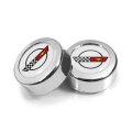 Chevrolet Corvette C4 Logo License Plate Frame Screw Cover Set White On Chrome Abs Plastic 0 7 In Diameter Official Licensed 2 