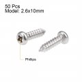Uxcell 2 6x10mm Self Tapping Screws Phillips Pan Head Screw 316 Stainless Steel Fasteners Bolts 50pcs