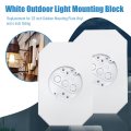 Outdoor Light Mounting Block With Built In Electrical Box 2 Pack Vinyl Siding Lamp For 1 Plate And 4 White