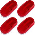 4 Pack 6 Led Rectangular Trailer Side Marker Clearance Lights Red Lens Light Waterproof Surface Mount For Truck Rv Bus And Atv 