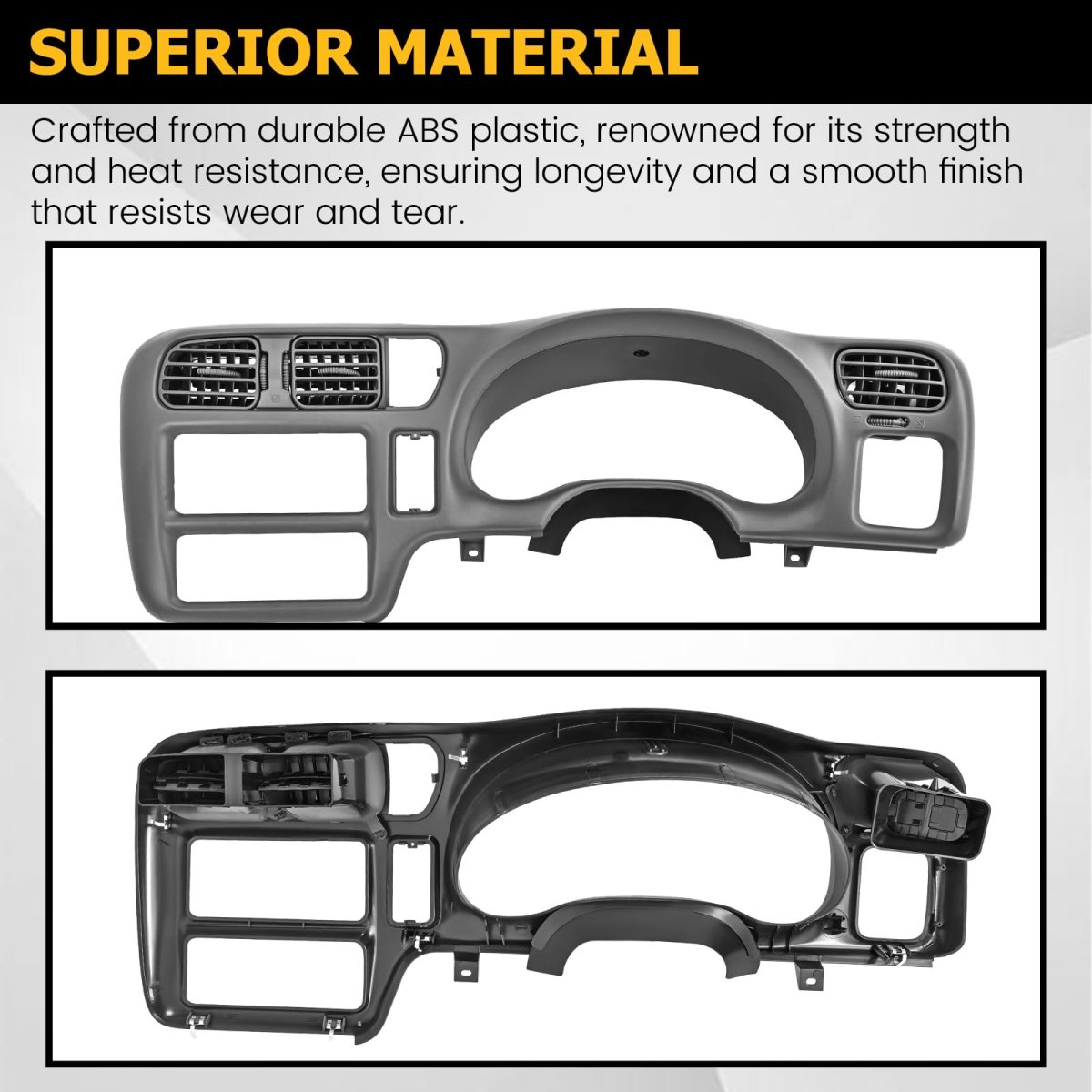 Dash Trim Bezel For 1998-2004 Chevy Chevrolet S10 Blazer Gmc Jimmy Light Gray Abs Plastic Single Din Only Go-4510