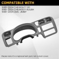 Dash Trim Bezel For 1998-2004 Chevy Chevrolet S10 Blazer Gmc Jimmy Light Gray Abs Plastic Single Din Only Go-4510