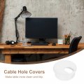 Uxcell Cable Hole Cover 4pcs 45mm 1-3 4inch Abs Desk Wire Cord Grommet For Office Computer Organizer White