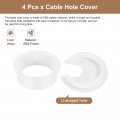 Uxcell Cable Hole Cover 4pcs 45mm 1-3 4inch Abs Desk Wire Cord Grommet For Office Computer Organizer White