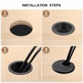 Uxcell Cable Hole Cover 4pcs 45mm 1-3 4inch Abs Desk Wire Cord Grommet For Office Computer Organizer White