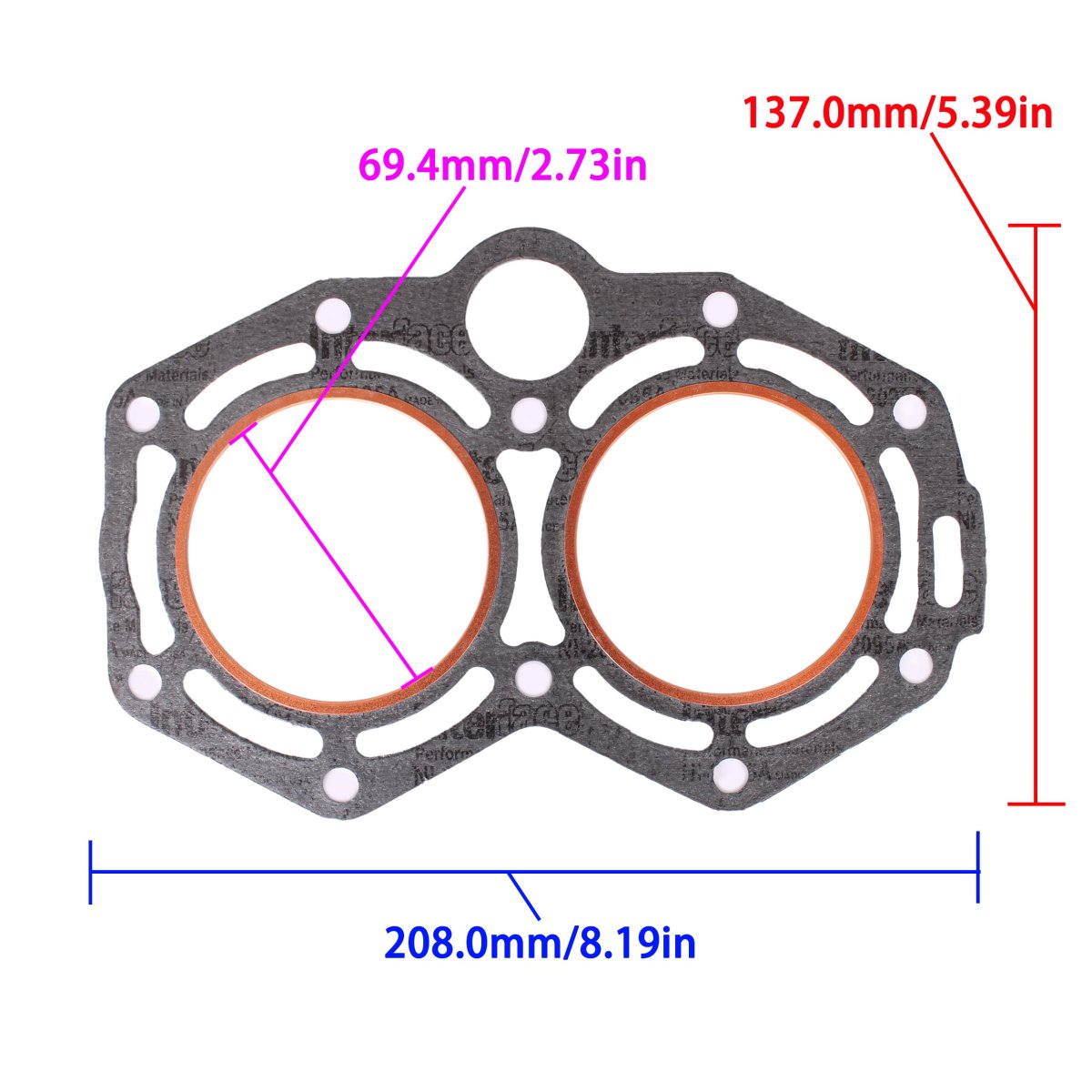 Boat Engine 346-01005-3 Cylinder Head Gasket For Nissan Tohatsu 25hp 30hp