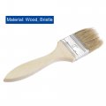 Uxcell 12pcs 2 Inch Paint Brush Natural Bristle Flat Edge With Wood Handle Wall Treatment Tool For Varnishes Glues