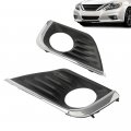 Front Bumper Fog Light Lamp Bezel Covers W Chrome Trim For 2016 2017 2018 Nissan Altima Pair 62256-9hs0b 62257-9hs0b Ni1038141