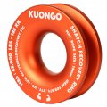 Kuongo Snatch Recovery Ring Winch Block 45000 Lbs Pulley For Atv Utv Suv Truck Off-road Vehicle Towing Rope Soft Shackle Orange 