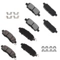 Brake Pad Set 8pcs Front Semi Metal Rear Ceramic For Nissan Altima 2013 2023 And Leaf 2014 2017 D1650 D1393