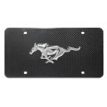 Ford Mustang 3d Logo Real Black Carbon Fiber License Plate Official Licensed 