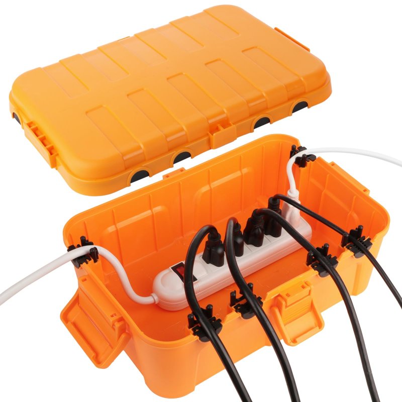 Large Outdoor Electrical Box Ip54 Waterproof Extension Cord Cover Weatherproof Outlet Plug Socket Timer Power Strip Protector