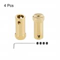 Uxcell Hex Coupler 8mm Bore Motor Brass Shaft Coupling Connector For Car Wheels Tires 4pcs