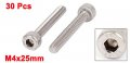 0 7mm Pitch M4x25mm Hexagon Socket Head Cap Screws Key Bolts 30 Pcs