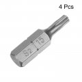Uxcell Torx Bits 1 4 Inch Hex Shank 25mm Length Magnetic Screwdriver T15 Screw Driver Bit S2 Alloy Steel 4pcs