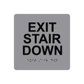 Compliancesigns Acrylic Ada Stairs Sign 6 X In With English Braille Gray 