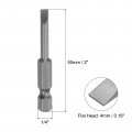Uxcell 20 Pcs Slotted Screwdriver Bits 4mm 2 Length 1 4 Hex Shank Magnetic Flat Head Drive Bit Holder For Power Drill Impact