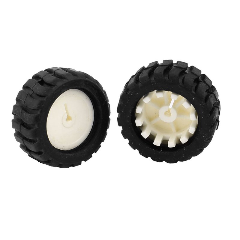 2 Pcs Rc Robot Vehicle Rubber Cover Wheel Diy 43mm Dia Rims