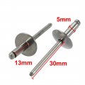 Uxcell 10pcs 13mmx5mmx16mm 304 Stainless Steel Open End Large Flange Blind Rivets
