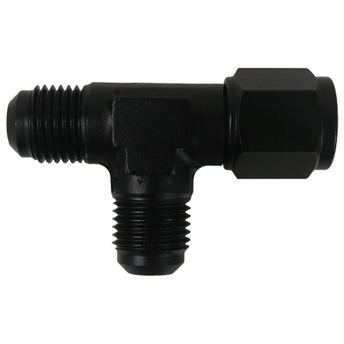 Automotive 6an Tee Fitting 9 16-18 Unf 37 Degrees Flare Seal An6 Female Swivel Aluminum Hose Adapter Black