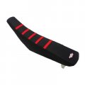 Ribbed Traction Seat Cover Black Red For Honda Crf450r 2005 2008 Custom Fit Rubberized Uv Protected Durable Double Stitched 