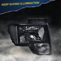 G-plus Headlights Assembly Compatible With 2009 2010 2011 2012 2013 F150 Bumper Headlamp Smokya Lensa Chrome Housinga Ambera