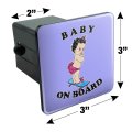 Graphics More Baby On Skate Board Funny Humor Tow Trailer Hitch Cover Plug Insert