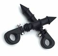 Xkh Group Motorcycle Black Bamboo Style Foot Peg Footrest With Mounting Kit P-clamp Fits Front Engine Guards 1 4 Diameter