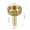 Uxcell Brass Barb Hose Fitting Connector Adapter 6 5mm Barbed X 3 8 Pt Female Pipe 6pcs