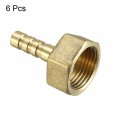 Uxcell Brass Barb Hose Fitting Connector Adapter 6 5mm Barbed X 3 8 Pt Female Pipe 6pcs