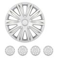 Car Wheel Rim Skin Cover Hub Caps Hubcap Silver Replacements For Steel Wheels High Grade Abs With Retention Ring 4 Pack 17 Inch 
