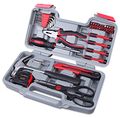 Cartman Red 39-piece Cutting Plier Tool Set General Household Hand Kit With Plastic Toolbox Storage Case
