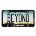 Ipick Image Made For Ford Mustang Cobra Dual Logo Black Real 3k Carbon Fiber Glossy Finish License Plate Frame