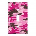 Pink Camouflage Plastic Wall Decor Toggle Light Switch Plate Cover 