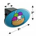 Cat In Yarn Basket Oval Tow Trailer Hitch Cover Plug Insert