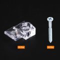 Uxcell Glass Retainer Clips Kit With Screw 0 83 X 51 Panel Fixing Clip For Wardrobes Cabinets Mirrors Clear 20pcs